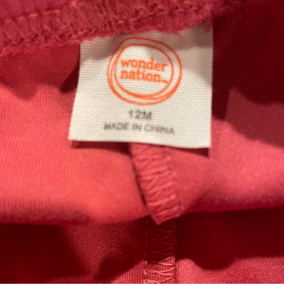 WONDER NATION Girl 2 Piece Jogging Suit NWT Size 12M Pink Activewear Travel Hood - Picture 9 of 13